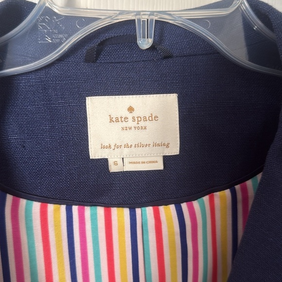 Kate Spade Blue Blazer with Striped Lining size 6 - Picture 2 of 4